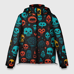 Куртка зимняя мужская Skull party, цвет: 3D-черный