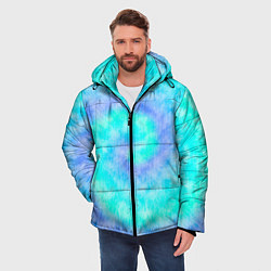 Куртка зимняя мужская Тай дай морская волна, цвет: 3D-черный — фото 2