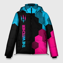 Куртка зимняя мужская The Witcher - neon gradient: по-вертикали, цвет: 3D-черный