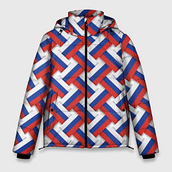 Куртка зимняя мужская Россия - плетёнка, цвет: 3D-красный