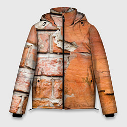 Куртка зимняя мужская Кирпичная стена под штукатуркой, цвет: 3D-черный