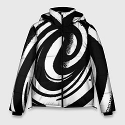 Куртка зимняя мужская Черно-белая воронка, цвет: 3D-светло-серый
