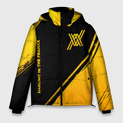 Куртка зимняя мужская Darling in the FranXX - gold gradient: надпись, си, цвет: 3D-черный