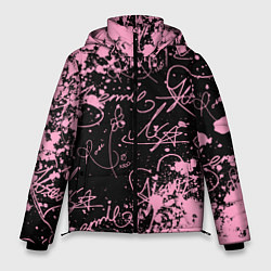 Куртка зимняя мужская Блэкпинк - автографы, цвет: 3D-черный