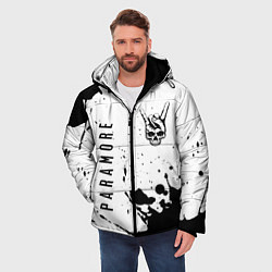 Куртка зимняя мужская Paramore и рок символ на светлом фоне, цвет: 3D-черный — фото 2