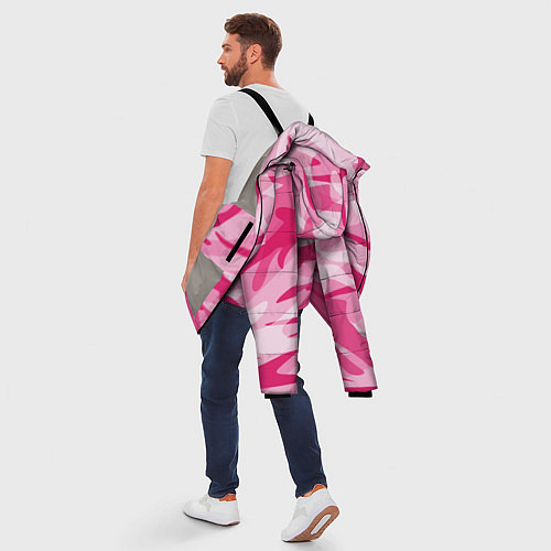 Мужская зимняя куртка Камуфляж в розовом / 3D-Светло-серый – фото 5