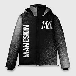 Куртка зимняя мужская Maneskin glitch на темном фоне: надпись, символ, цвет: 3D-черный