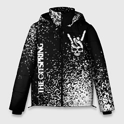 Куртка зимняя мужская The Offspring и рок символ на темном фоне, цвет: 3D-черный