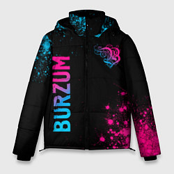 Куртка зимняя мужская Burzum - neon gradient: надпись, символ, цвет: 3D-черный