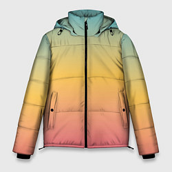 Куртка зимняя мужская Градиент Персиковый закат, цвет: 3D-черный
