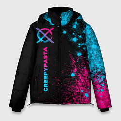 Куртка зимняя мужская CreepyPasta - neon gradient: по-вертикали, цвет: 3D-черный
