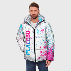 Куртка зимняя мужская Placebo neon gradient style: надпись, символ, цвет: 3D-черный — фото 2