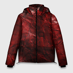 Куртка зимняя мужская Текстура красная кожа, цвет: 3D-черный