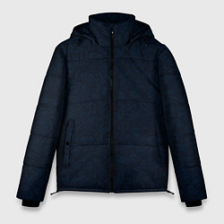 Мужская зимняя куртка Абстракция тёмно-синий ажурный
