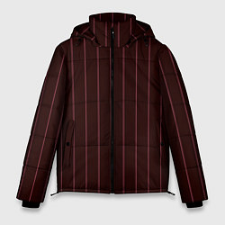Куртка зимняя мужская Полосы тёмно-бордовый, цвет: 3D-черный