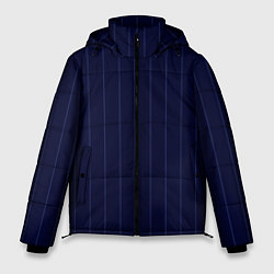 Куртка зимняя мужская Серьезный тёмно-синий полосы, цвет: 3D-черный