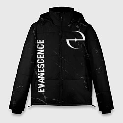 Куртка зимняя мужская Evanescence glitch на темном фоне: надпись, символ, цвет: 3D-черный