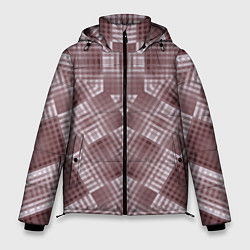 Мужская зимняя куртка В коричневых тонах геометрический узор