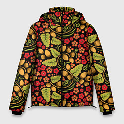 Куртка зимняя мужская Хохломская роспись - хохлома, цвет: 3D-красный