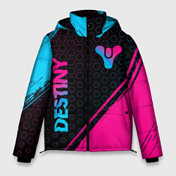 Куртка зимняя мужская Destiny - neon gradient: надпись, символ, цвет: 3D-черный