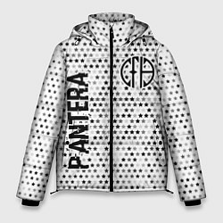 Куртка зимняя мужская Pantera glitch на светлом фоне: надпись, символ, цвет: 3D-черный