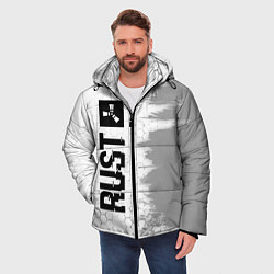 Куртка зимняя мужская Rust glitch на светлом фоне: по-вертикали, цвет: 3D-черный — фото 2
