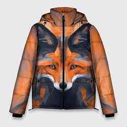 Куртка зимняя мужская Нарисованная огненная лиса, цвет: 3D-черный