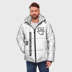 Куртка зимняя мужская The Neighbourhood glitch на светлом фоне: надпись,, цвет: 3D-черный — фото 2