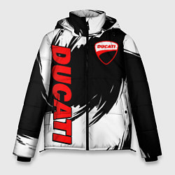 Куртка зимняя мужская Ducati - мазки краски, цвет: 3D-светло-серый