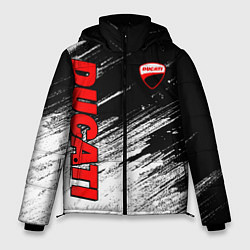 Куртка зимняя мужская Ducati - потертости краски, цвет: 3D-черный