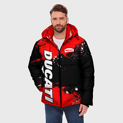Куртка зимняя мужская Ducati - красная униформа с красками, цвет: 3D-светло-серый — фото 2