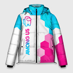 Куртка зимняя мужская Among Us neon gradient style: по-вертикали, цвет: 3D-черный