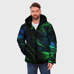 Куртка зимняя мужская Dark green background, цвет: 3D-черный — фото 2