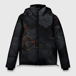 Куртка зимняя мужская Черные неоноыве плиты, цвет: 3D-светло-серый