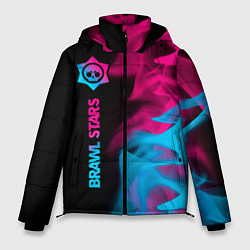 Куртка зимняя мужская Brawl Stars - neon gradient: по-вертикали, цвет: 3D-черный