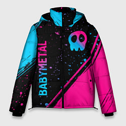 Куртка зимняя мужская Babymetal - neon gradient: надпись, символ, цвет: 3D-черный