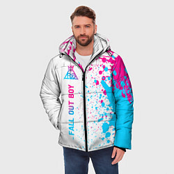 Куртка зимняя мужская Fall Out Boy neon gradient style: по-вертикали, цвет: 3D-черный — фото 2