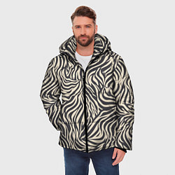 Куртка зимняя мужская Зебра паттерн, цвет: 3D-светло-серый — фото 2