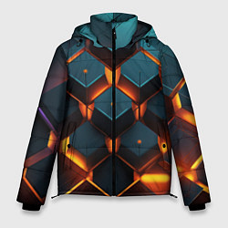 Куртка зимняя мужская Объемные кубы со светом, цвет: 3D-черный