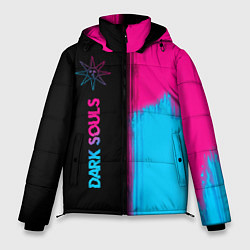 Куртка зимняя мужская Dark Souls - neon gradient: по-вертикали, цвет: 3D-черный
