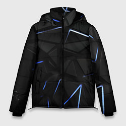 Мужская зимняя куртка Black texture neon line