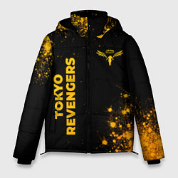Куртка зимняя мужская Tokyo Revengers - gold gradient: надпись, символ, цвет: 3D-черный
