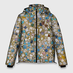 Куртка зимняя мужская Мозаика белая разноцветная, цвет: 3D-светло-серый