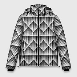 Куртка зимняя мужская Паттерн из объемных ромбов, цвет: 3D-светло-серый