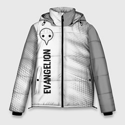 Куртка зимняя мужская Evangelion glitch на светлом фоне: по-вертикали, цвет: 3D-черный