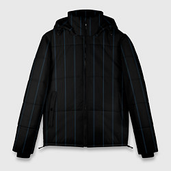 Куртка зимняя мужская Чёрно-синий полосатый, цвет: 3D-черный