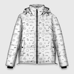 Куртка зимняя мужская Спортивные аксессуары паттерн, цвет: 3D-черный