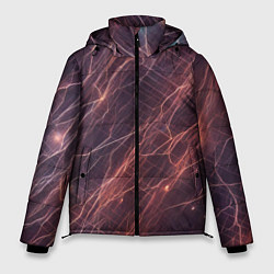 Куртка зимняя мужская Молнии киберпанк, цвет: 3D-черный