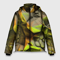 Мужская зимняя куртка Зеленая объемная космическая текстура