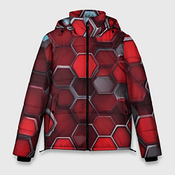 Мужская зимняя куртка Cyber hexagon red